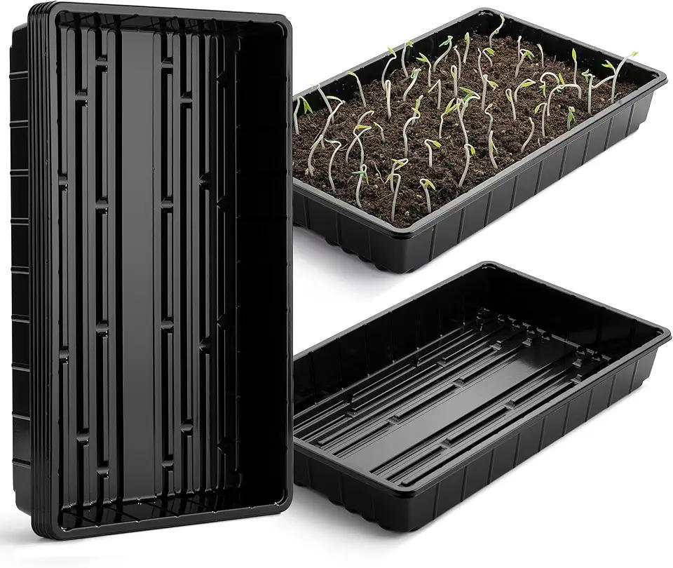 Mr. Pen- Plastic Growing Trays, 3Pack, Black, 17x10, Plant Tray, Seed Tray, Seedling Tray, Propagation Tray, Plant Trays for Seedlings, Planting Trays, Microgreens Growing Trays, Seedling Starter Tray