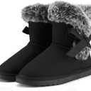 K KomForme Girls Kids Snow Boots Warm Fur Lined Slip On Outdoor Winter Shoes Lightweight ComfyLittle/Big Kids (10 Toddler)