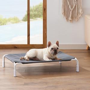 Outdoor Dog Cot Bed Tool-Free Assembly - Elevated Raised Dog Bed for Medium Pets, 35x25 Inch