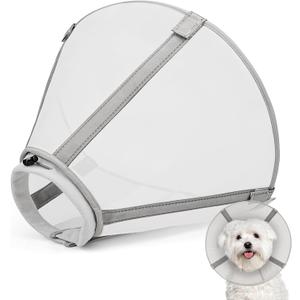 Breathable Mesh Dog Cone Collar for Surgery, Soft Elizabethan Recovery Alternative to Stop Licking,Pet Neck Collar for Different Breeds(Grey,3) (3(Neck:10-13in, Depth:8.0in))