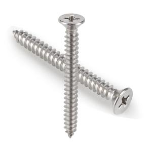 100 PCS #8X1-1/2(1.5 inch) Stainless Steel Phillips Flat Head Wood Screws,Stainless Steel 18-8 A2(304) Screw,Home Screw Kit by QISHENG (Colorless)