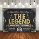 Lofaris Vintage Man Birthday Backdrop Decorations for Men Black Gold Themed Backdrop Sign Party Supplies, 30th 40th 50th 60th 70th 80th Bday Banner Decorations Background Studio Props 7x5ft