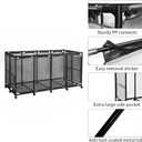 JEFEE Pool Storage Bins Rolling Pool Storage Cart Standard Noodles Holder Organizer Container with Nylon Mesh, for Swimming Pool Floats Storage, Pool Toys Storage,Large 64.57"L*30.51"W*33.46"H Black