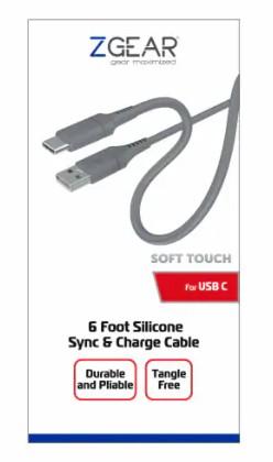 ZGEAR 6 Foot Silicone Rubber Sync & Charge Cable USB-C