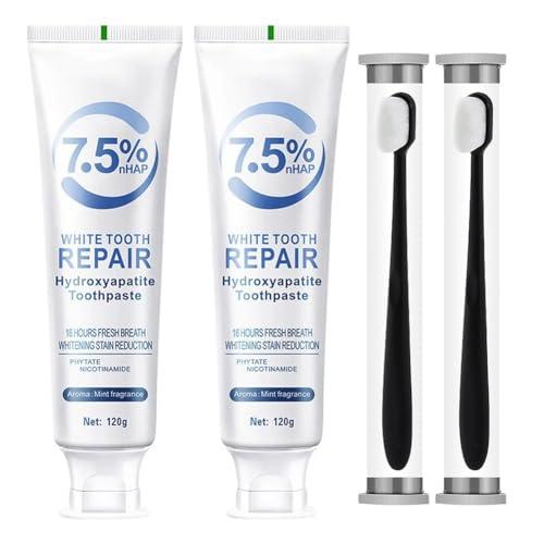 Hydroxyapatite Toothpaste for Enamel Protection & Tooth Strength, Mint Flavor, Fresh Breath, Daily Use