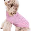 FAMI Dog Clothes Dogs Sweater Soft Puppies Clothing Winter Puppy Sweaters Warm Outfit for Dogs Small XS S Cat Apparel (Pink,X-Small)