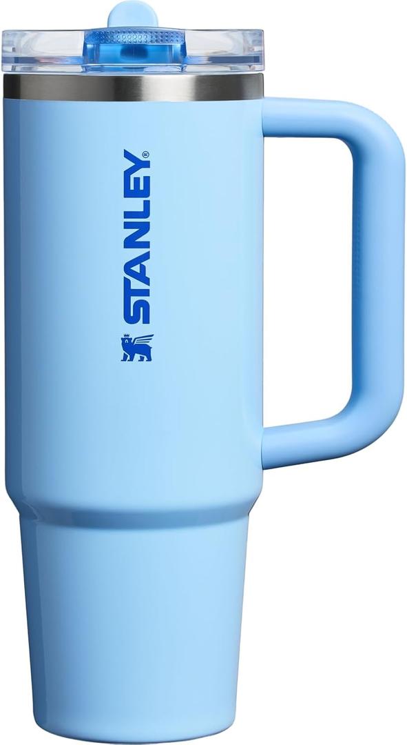 STANLEY Quencher ProTour Flip Straw Tumbler with Leakproof Lid | Built-In Straw & Handle | Cupholder Compatible for Travel | Insulated Stainless Steel Cup | BPA-Free (30 Ounces, Oasis Cornflower Gloss)
