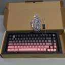 LEOBOG Wireless Mechanical Keyboard,75% Gasket Hot Swappable Custom Keyboard with Knob, 2.4GHz/USB-C/BT5.0 Mechanical Gaming Keyboards for PC/MAC/Windows - Seiya Switch, Black Pink (HI75C Pro)