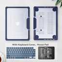 HXCASEAC Compatible with MacBook Pro 14 inch Case 2026 2025 2024 2023 2021,Anti-Scratching Protective Hard Cover with Foldable Stand M5 M4 M3 M2 M1 (A3426 A3434 A3401 A3112 A2918 A2992 A2442), Navy