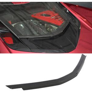 BILLFARO Upgrade Rear Window Hatch Deck Lid Spoiler,Carbon Fiber Pattern Rear Vent Window Glass Blocks Engine Bay Vent Protector Trim for Corvette C8 Stingray Z51 2020+ for C8 Z06 2023+/E-ray 2024+