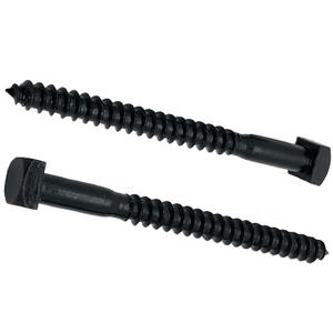 x 3 - Rustic Square Head Lag Wood Screws Decorative Antique Black Square Drive Lag Bolts Black Oxide Coating - in x 3 in - for Hinges, Cabinets & Doors (50, Screws)