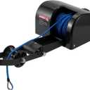 35 lbs Electric Anchor Winch, 12V Boat Anchor Winch-Marine Saltwater Anchor Windlass Kit with Remote Control & 100-feet of Pre-Wound Anchor Rope for Speedboats, Wench-Anchors - Complete Set Black