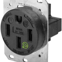 Hubbell HBL9450A Straight Blade Device Receptacle, RTP, Industrial Grade, 3-Pole 4-Wire Grounding, 50A 125/250V, 14-50R