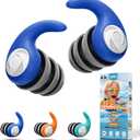 Waterproof Swimming Ear Plugs for Kids - 3 Pairs of Reusable Soft Silicone Swim Earplugs,Ear Protection for Children (4-12 Years Old) - Ideal for Surfing, Diving, Pool, Showering, and Water Sports