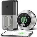 GeekTale 4-in-1 Keyless Entry Door Lock, Fingerprint Door Lock with Keypad, Biometric Smart Lock Deadbolt for Front Door, App Control