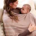 Momcozy Nursing Cover for Breastfeeding, Soft Privacy Poncho, Multi-Use Nursing Shawl, Portable Breast Feeding Covers for Women, Includes Laundry Bag (Brown)