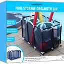 Pool Noodles Holder, Toys, Floats, Balls and Floats Equipment Mesh Rolling Storage Organizer Bin, Extra-Large, (47.2" W x 30.2" L x 34" H), Blue/White Style 455119
