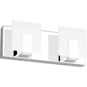 Aipsun 2 Lights Dimmable Modern LED Vanity Light for Bathroom Frosted White Acrylic Chrome Up and Down Bathroom Wall Light Fixtures Over Mirror(White Light 6000K)