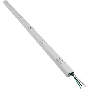 Legrand Wiremold WH20GB306TR Plugmold 2000 Series 3 Foot Hardwired Power Strip with 6 Tamper Resistant Outlets, White