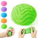Fuzz Ball, Squishy Stress Ball, Soft Fidget Toy for Anxiety Relief, Fuzz Stress Ball, Sensory Squishy Ball Calming Tactile Grip for Focus & Relaxation (Green)