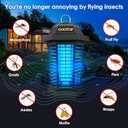 GOOTOP Bug Zapper Outdoor, Mosquito Zapper, Electric Fly Zapper, Mosquito Killer, Fly Traps, 3 Prong Plug, Flying Insects Zapper Indoor Outdoor 90-130V, 4200V, ABS Plastic Outer (Black)