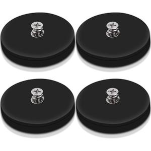 4Pack Anti-Scratch Mounting Magnets, 30LBS Rubber Coated Neodymium Magnets with M4 Threaded Studs, Non-Slip Strong Monting Magnet for Led Lighting Bar, Neodymium Magnet Base for Signal Lighting (1.6x0.23in M4-4pack)