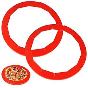WYMECT 2 Pack Adjustable Silicone Pie Crust Shield Pie BPA-free Protectors Adjustable Bake Crust Protector Pie Crust Protector Cover Kitchen Tool for Baking Pie Pizza, Fit 8-11.5 Inch Pies(Red)