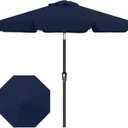 AreShark 9FT Valance Patio Umbrella, Outdoor Table Umbrella with Tilt and Crank, Outdoor Market Umbrellas W/ 8 Sturdy Ribs UV Protection for Garden, Deck, Backyard and Pool, Navy