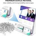 KTRIO Acrylic Brochure Holder 8.5x11 Inches with Business Card Holder 2 Pack, Clear Plastic Brochure Display Stand for Pamphlets, Magazine, Flyers, Booklets, Literature, Signs, Menu, Business Cards
