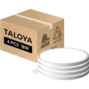 TALOYA Flush Mount Ceiling Light,4 Pack,10 Inch,18W,5000K Daylight Super Slim LED Ceiling Light for Bedroom, Living Room, Kitchen, Laundry and Hallway