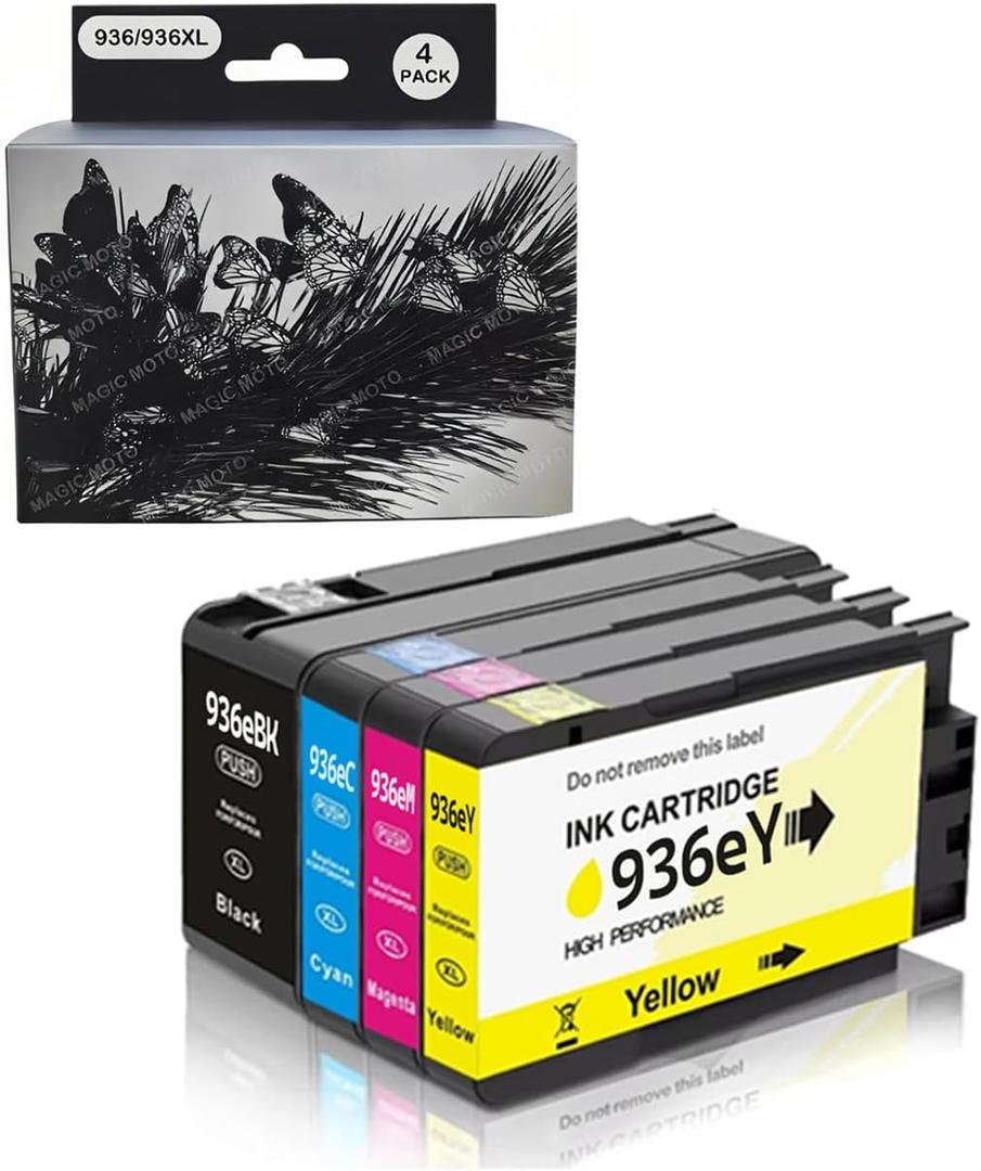 923 e 936XL 936 Ink Cartridges Combo Pack Repacement for HP 936E 936XL Ink Cartridges Combo Pack for OfficeJet Pro 9120e 9125e 9730e 9130 9135e 9122e 9128e 9110b 9120b 9130b 9130e Printers, 4 Pack