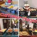 12 Pack Mini Tabletop Chalkboard Sign with Base Stand, 5 X 6 Inch Vintage Wooden, Ideal for Table Numbers, Food Signs, Message Boards, Party Decorations, Event Supplies