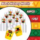 VDESFUEBY Black History Month 12oz Reusable Clear Plastic Cups (40PCS)- African American Heritage Festival Decorative Cups