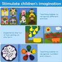 Montessori Busy Book , Felt Quiet Book for Baby, Preschool Early Learning Educational Toys for Kids Age 3 4 5 6 Years, Develops Fine Motor Skills,Toddlers Activities Toy for Airplane Car Travel (Blue-farm)