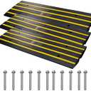 Amazon.com: VEVOR Rubber Curb Ramp for Driveway 3 Pack, 15T Heavy Duty Sidewalk Curb Ramp, 48" Lx2.6 H Bridge Ramp for Garage for Low Cars, Wheelchairs, L.O.A. 12 FT : Health & Household