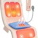 Full Body Massage Mat with Heat, Vibration Back Massager, Massage Chair Pad, 10 Vibration Motors, 2 Heating Levels, Removable Lumbar Traction & Relaxation, Foldable, Gifts