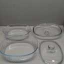 M MCIRCO 4-Piece Glass Casserole Baking Dish, Set of 2 Casseroles With Glass Lids, 1.9 Qt and 3 Qt