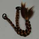 Braided Ponytail Hair Extensions Clip-in 2Pcs Set with Hair Ties - Soft Synthetic Hairpieces for Women, Natural Look Wrap Around Extensions for Daily Wear, 17 Inch Light Brown