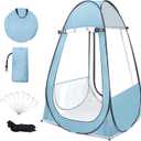 Pop Up Tent, Clear Outdoor Tents Sports Fishing, Rainproof and Windproof Beach Camping, Lightweight and Sturdy, Easy Set Up, UPF 50+ Portable Folding 39" x 64" (Thickened - Aqua)