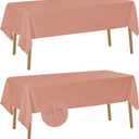 Fokitut 2 Pack Waterproof Rectangle Tablecloth, 60x120 Inch,Stain Resistant and Wrinkle Polyester Table Cloth, Fabric Table Cover for Kitchen Dining, Wedding, Party, Holiday Dinner-Dusty Pink