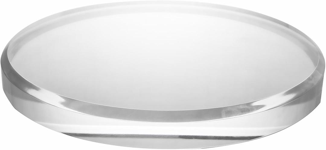 CiaoHER 1in Thickness Beveled Acrylic Disc Display Block Clear Polished Round Pedestal Stand Riser (1pack 10'' disc)