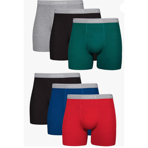 Hanes mens Underwear Boxer Briefs Pack, Cool & Breathable Cotton Moisture-wicking Underwear for Men, No Ride Up, Large US
