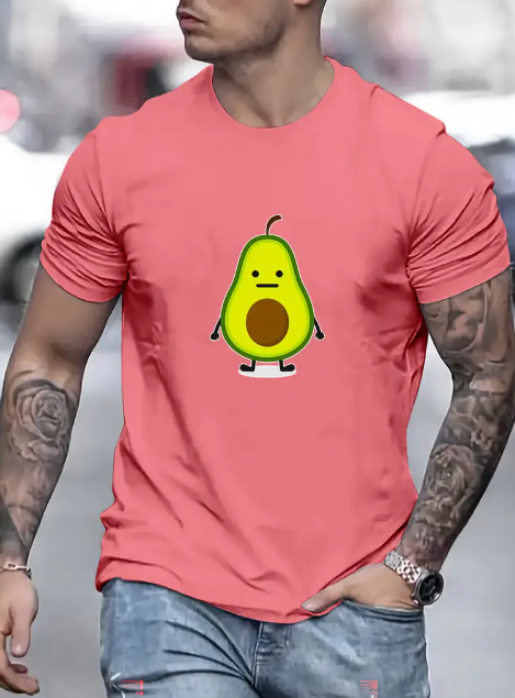 Avocado Print T-shirt, Tees For Men, Casual Short Sleeve T-shirt For Summer Size M
