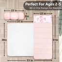 Primlect Toddler Nap Mat, Portable Rolled Design Perfect for Daycare Travel, 51x31 All-in-One Sleeping Bag with Removable Pillow and Fleece Blanket for Boys Girls, Machine Washable