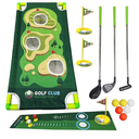 Toddler Golf Clubs Set - Kids Retractable Indoor Outdoor Game Play Toys for 3 4 5 6 7 8 Years Old Boys Girls - Realistic Yard Toy Kit with Adjustable Golf Club Putting Mat Cornhole Board Scoreboard