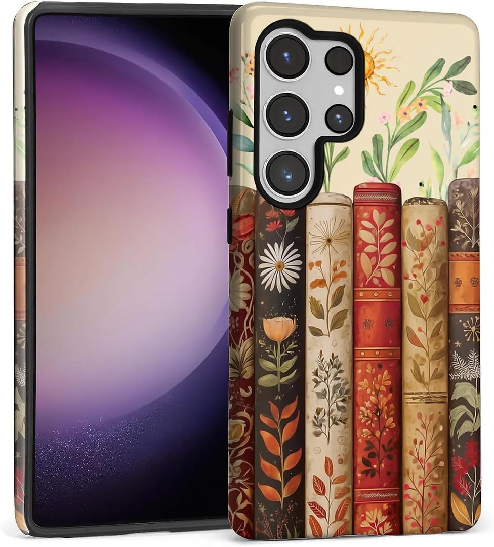 DAIZAG Case for Samsung Galaxy S25 Ultra,Vintage Floral Bookish Full Body Design - Hybrid Dual Protection Soft TPU + Hard PC, Shockproof & Scratch-Resistant Protective Case for Men Women