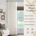 Natural Linen Curtains Pinch Pleated 84 Inches Long for Living Room Bedroom Pleat Rings Back Tab Semi Sheer Curtains 84 Inch Length Light Filtering Farmhouse Drapes Cream Ivory Birch 1 Panel 50x84