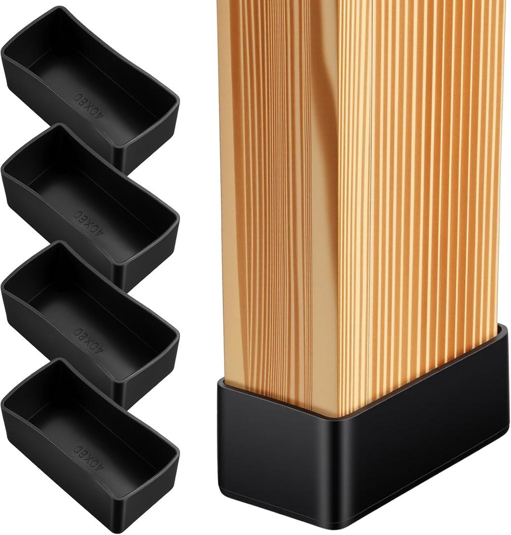 4PCS 2x4 Wood Post End Cap, Rubber Chair Leg Tips Caps 1.57x 3.15Post caps (1-1/2" x 3-1/7") Wood Post End Cap Waterproof for Table Legs, Chair Legs, armrests and Other Wood