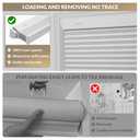 Boolegon No Drill Cellular Shades for Indoor Windows,White,35.5" w X 64" H