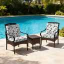 2 x DYTXIII Outdoor Midback Chair Cushions Set of 2-20"x17" Water Repellent & Fade-Resistant Patio Seat Cushions with High-Resiliency Foam, Non-Slip Ties for Dining, Balcony Furniture-Leaves Beige